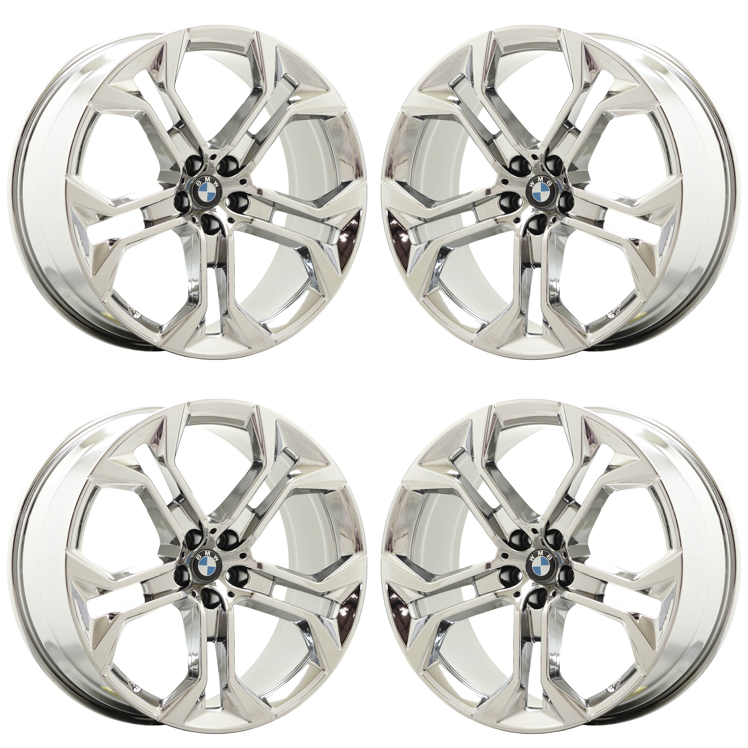 21" BMW X5 X6 Bright Chrome wheels rims Factory OEM set 86465 86467 EXCHANGE